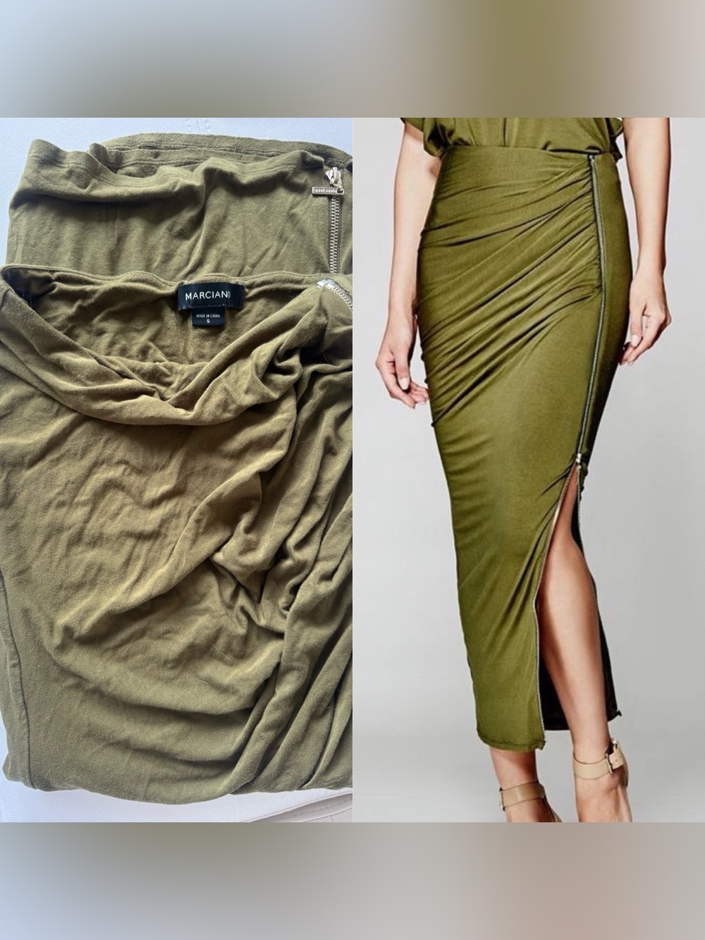 Marciano Adaline Zipper Jersey Skirt